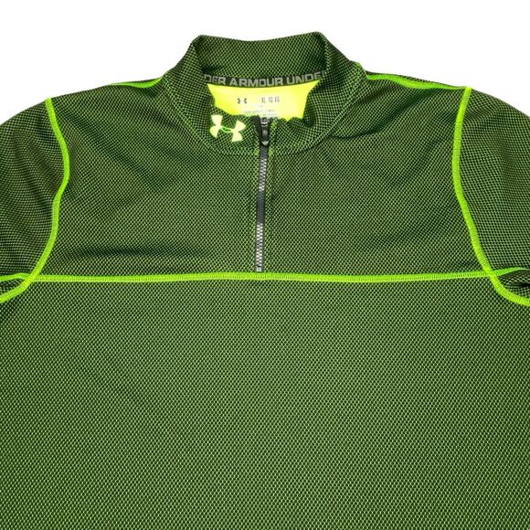 Under armour Activewear Top Men's XL Green ColdGear Skateboarding Quarter Zip - Picture 11 of 16